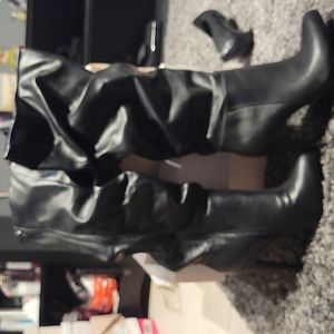 Size 7, Black, Wide Calf JustFab Boots